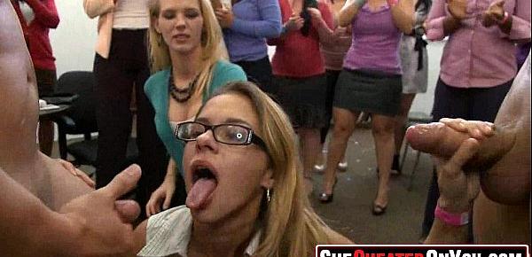  53 Crazy Cheating whores suck of stripper at cfnm party39